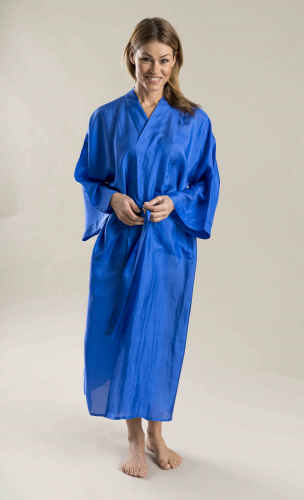 Silke Kimono, 10 momme, majsblå i gruppen Sovetøj / Silkekimono hos Sleep in Silk (101-6r)
