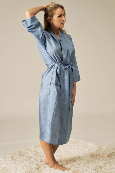 Silke Kimono, 10 momme, jeansblå