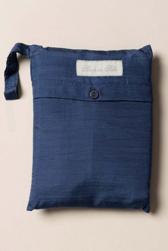 Sovepose silke 115 x 220 cm, marineblå i gruppen Rejseprodukter / Sovepose hos Sleep in Silk (resemarin333)